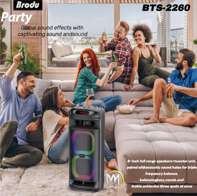 Brodu BTS-2260 outdoor Karaoke sound system Bluetooth Speakers with 1 ...