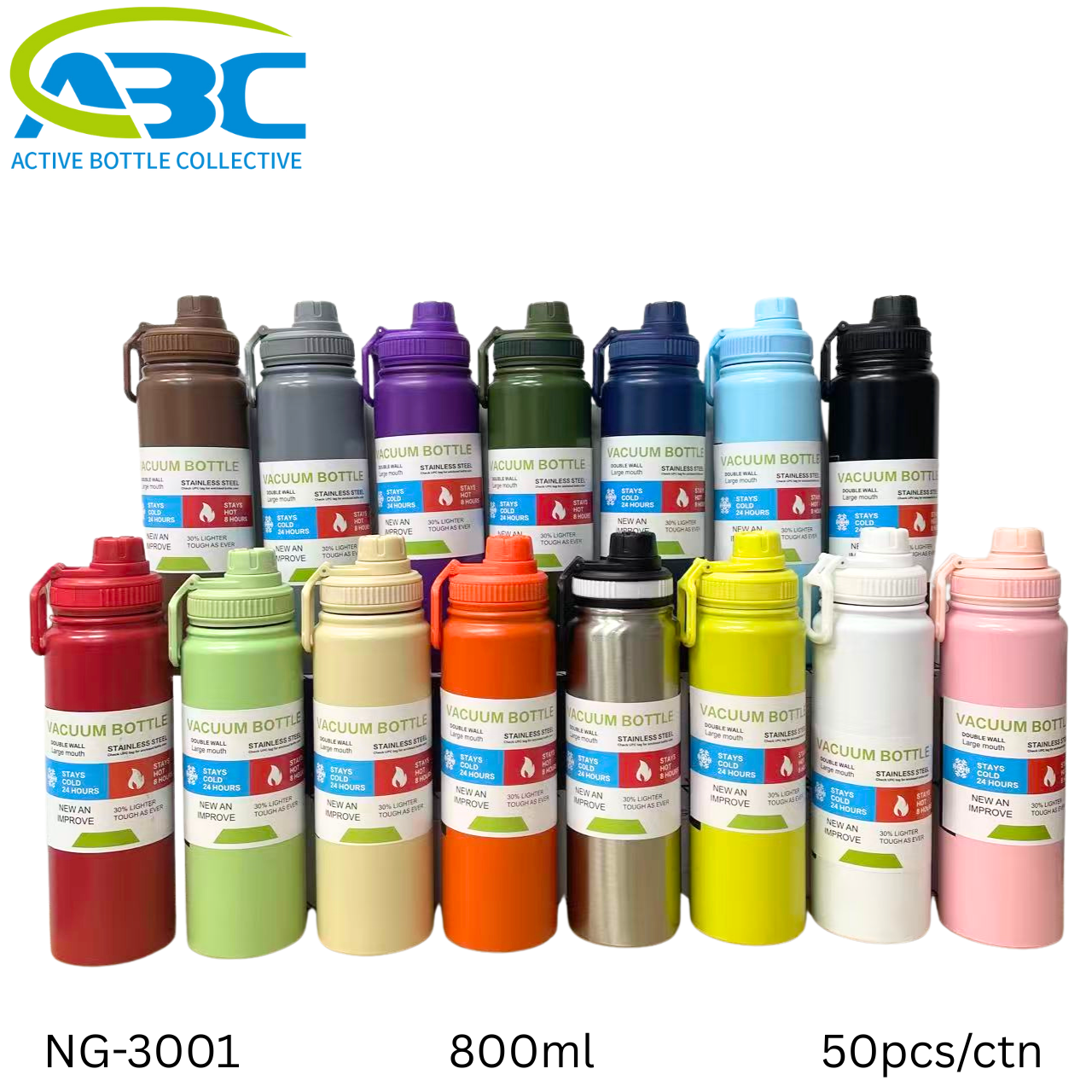 [ABC]Vacuum 800mL Bottle thumbler Sporty Bottle heat&cold for Adults ...