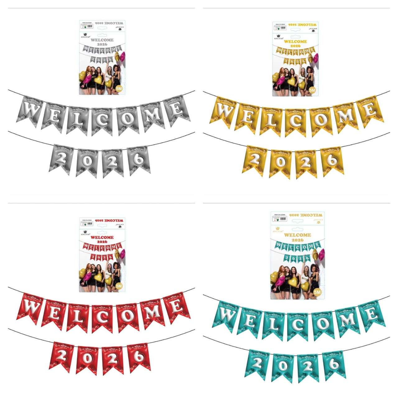 3D WELCOME 2026 BANNER - Vibrant Teal Design for New Year Celebrations ...