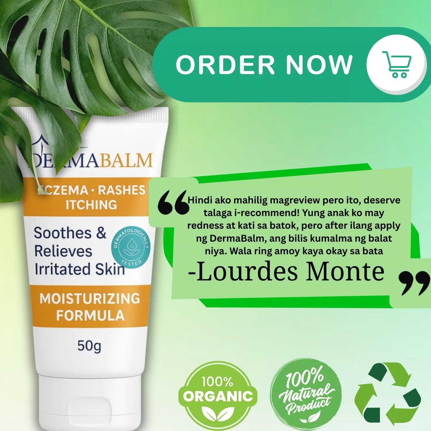 Derma Balm ECZEMA RASHES ITCHING Cream - 50g | Soothes & Relieves ...