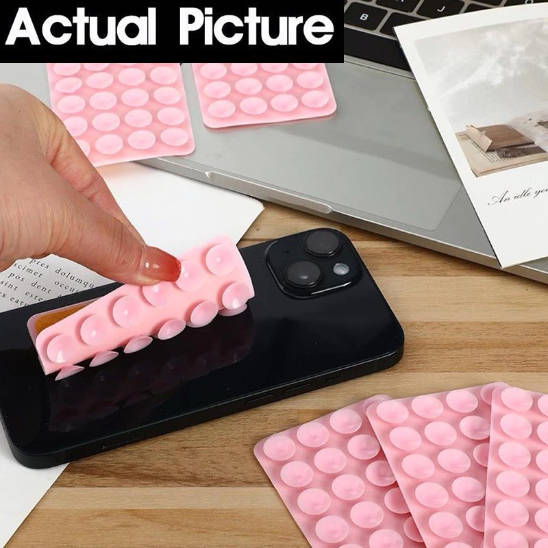 Double Sided Silicone Phone Sticky Grip Suction Cup Holder Hands-Free ...