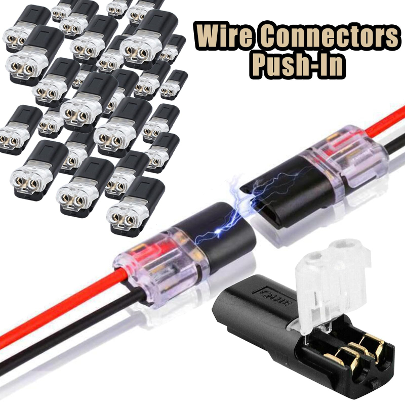 (COD)50PCS New Plug In Type Soldering Free Led Connector Double Wire ...