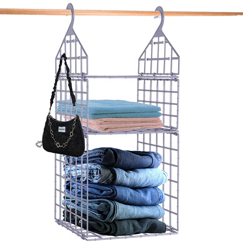 Stainless Steel Wardrobe Organizer Multi-Tier Hanging Closet Storage ...