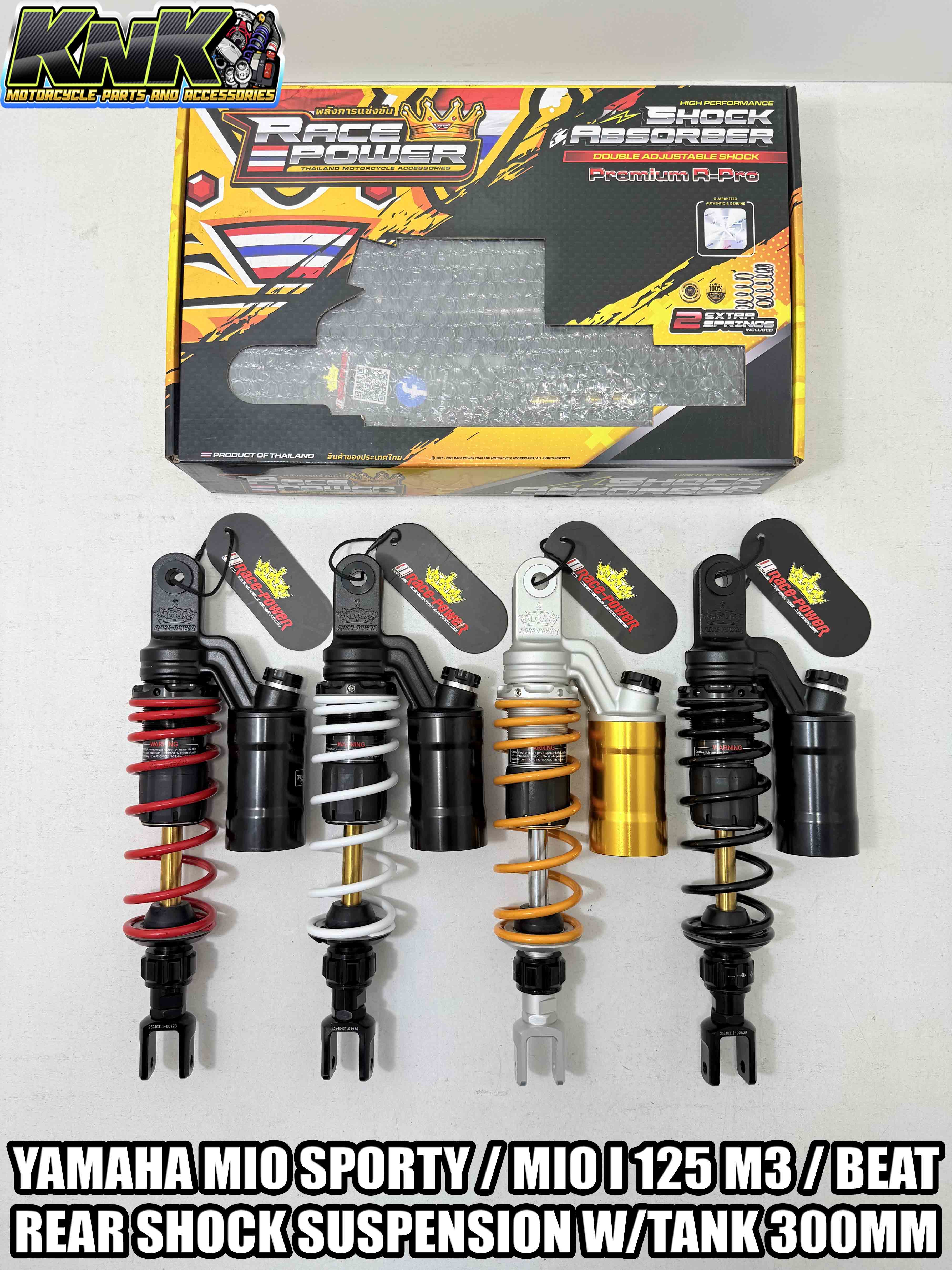 RACE POWER REAR SHOCK W/ TANK 300MM PREMIUM R-PLUS FOR YAMAHA MIO ...