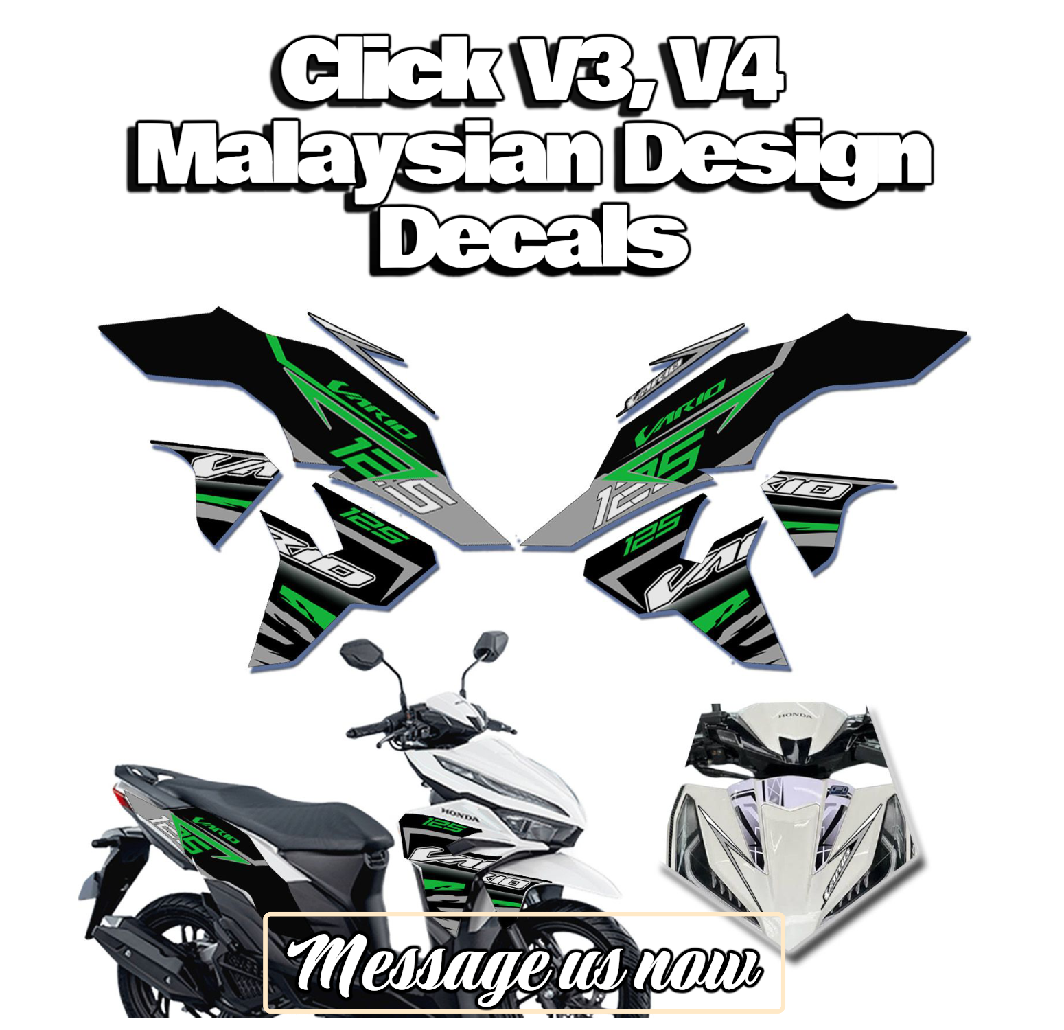 MALAYSICAN CONCEPT DECALS FOR HONDA CLICK V3/V4 accessories for click ...