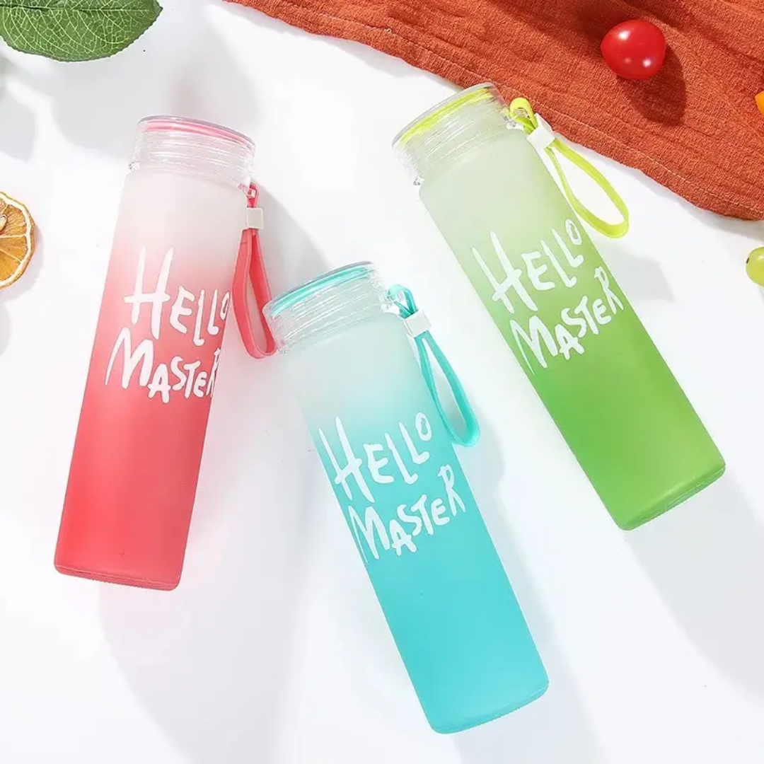 HELLO MASTER TUMBLER Frosted Glass Gradient Bottle cup 400ML | Shopee ...