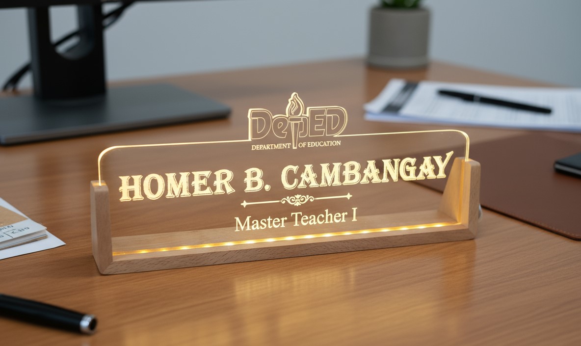 LED Illuminated Office DeskTop Name Plate, 8
