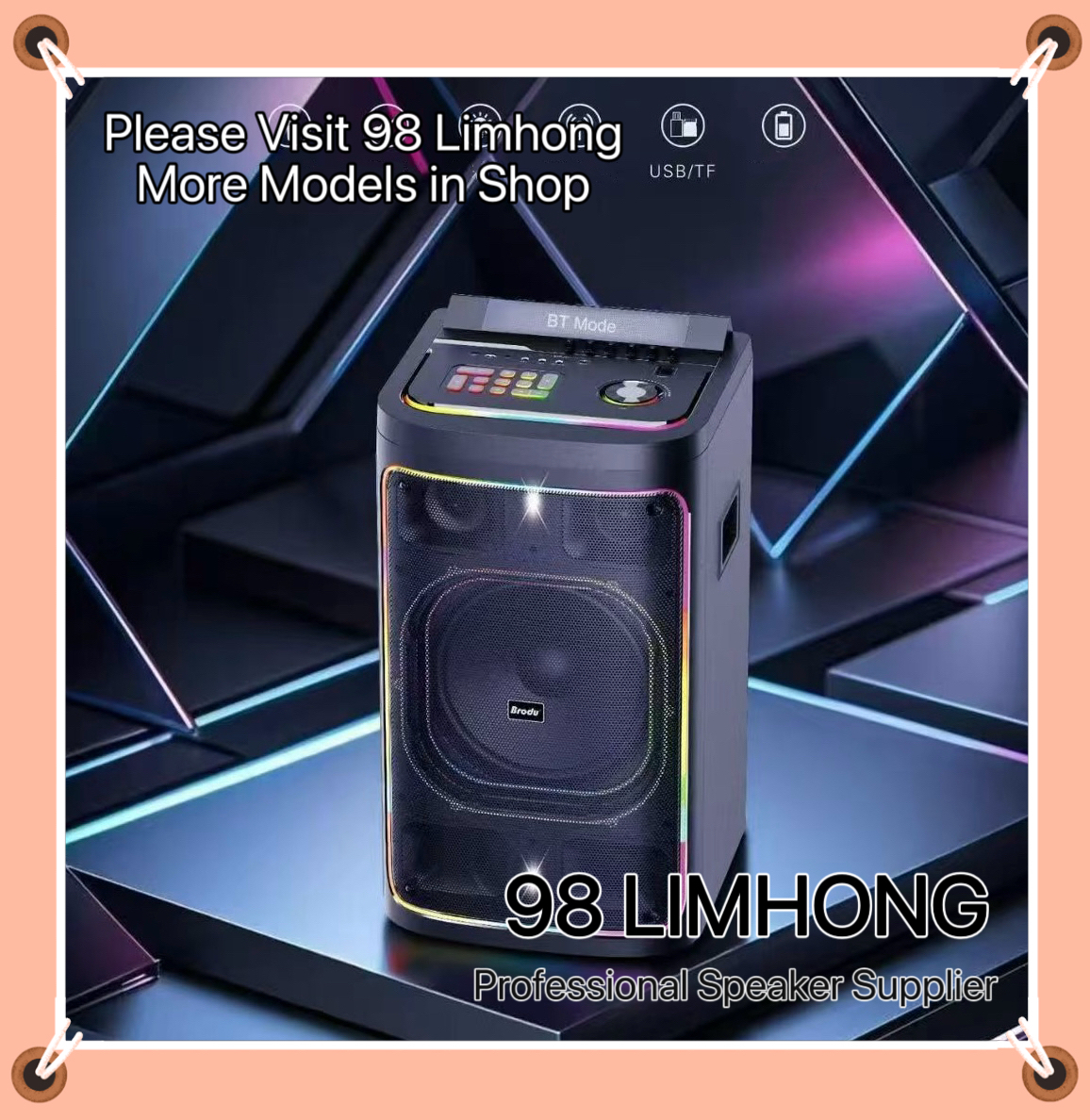 Speaker BTS-2241 Brodu 12 inch Bluetooth Speaker With 2 Rechargeable ...