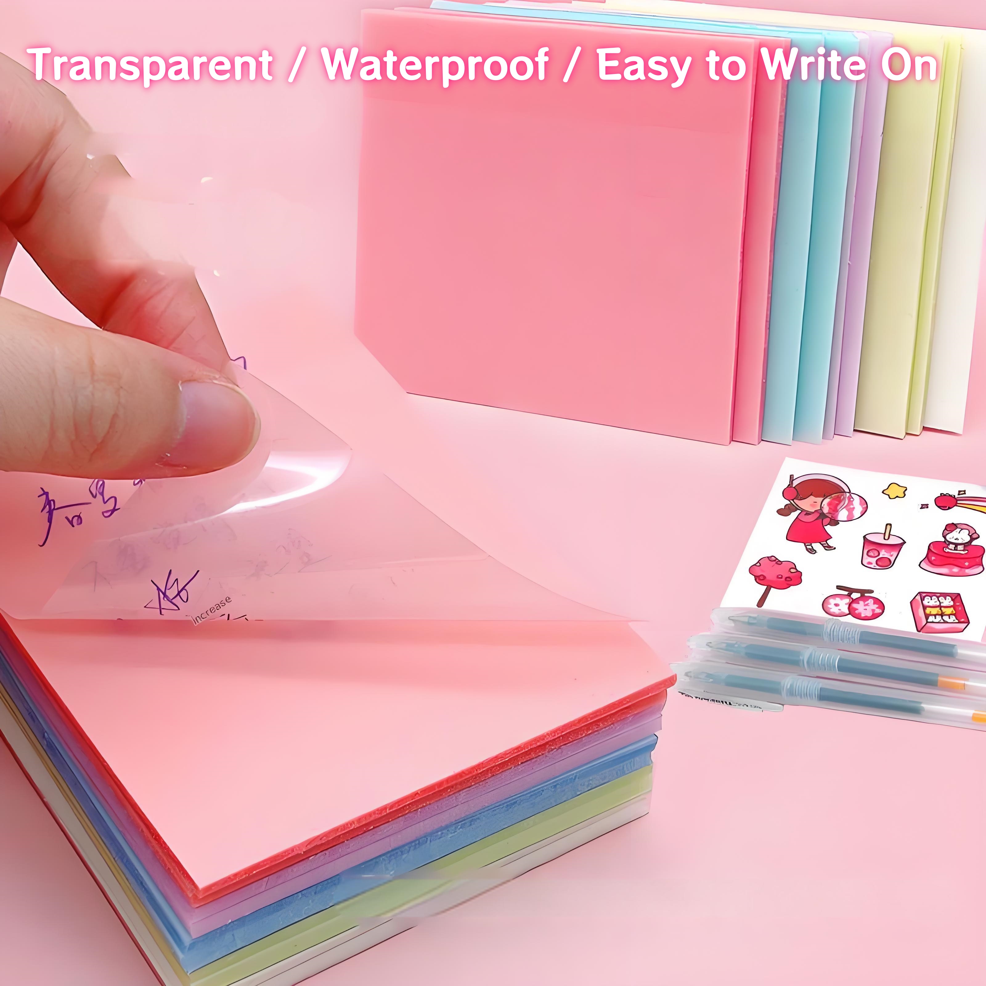 PET Color Transparent Note Paper Label Stickers Office Supplies-Student ...