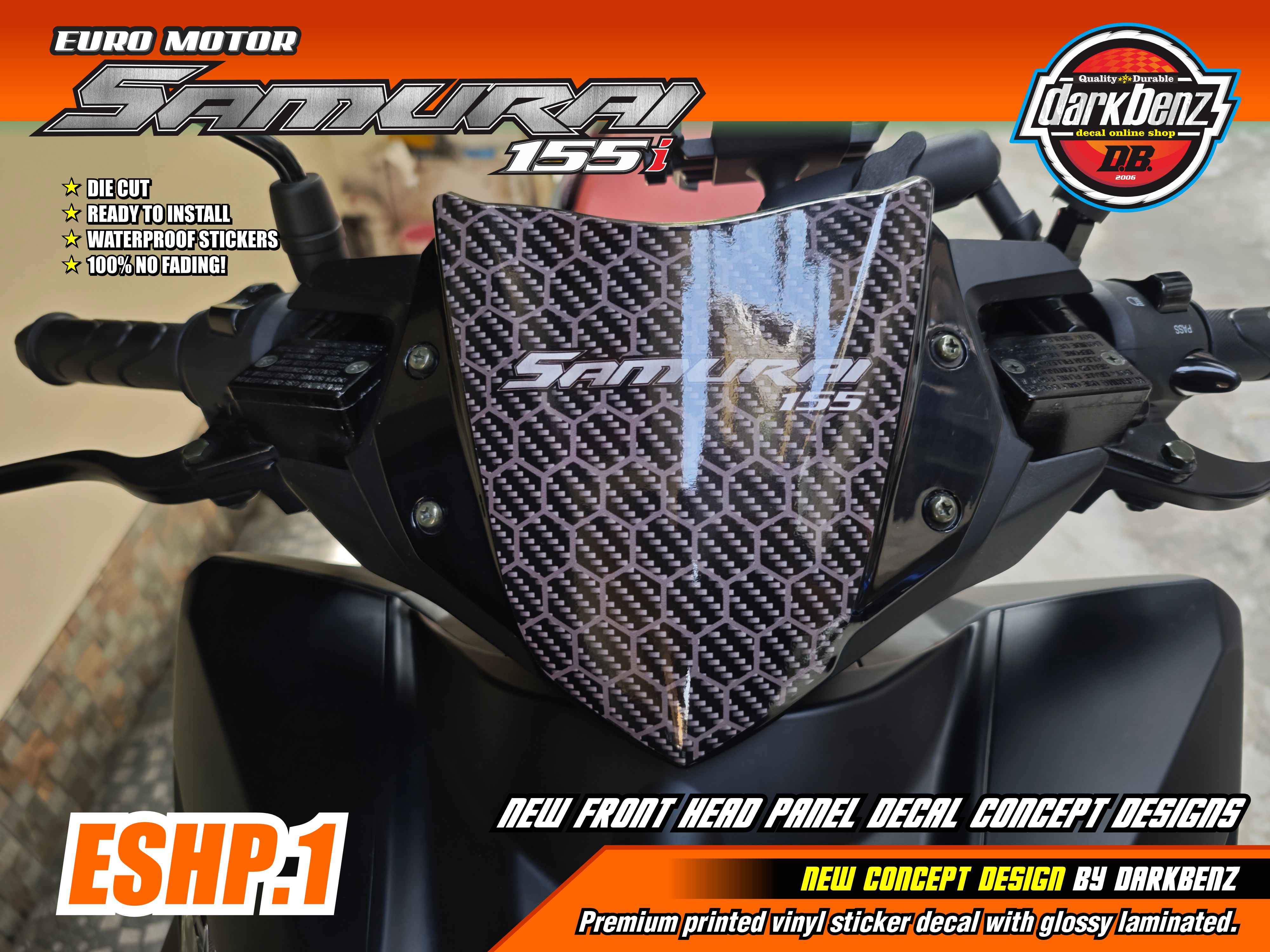 Euro Motor Samurai 155i New Head Panel Concept Quality Printed Sticker ...