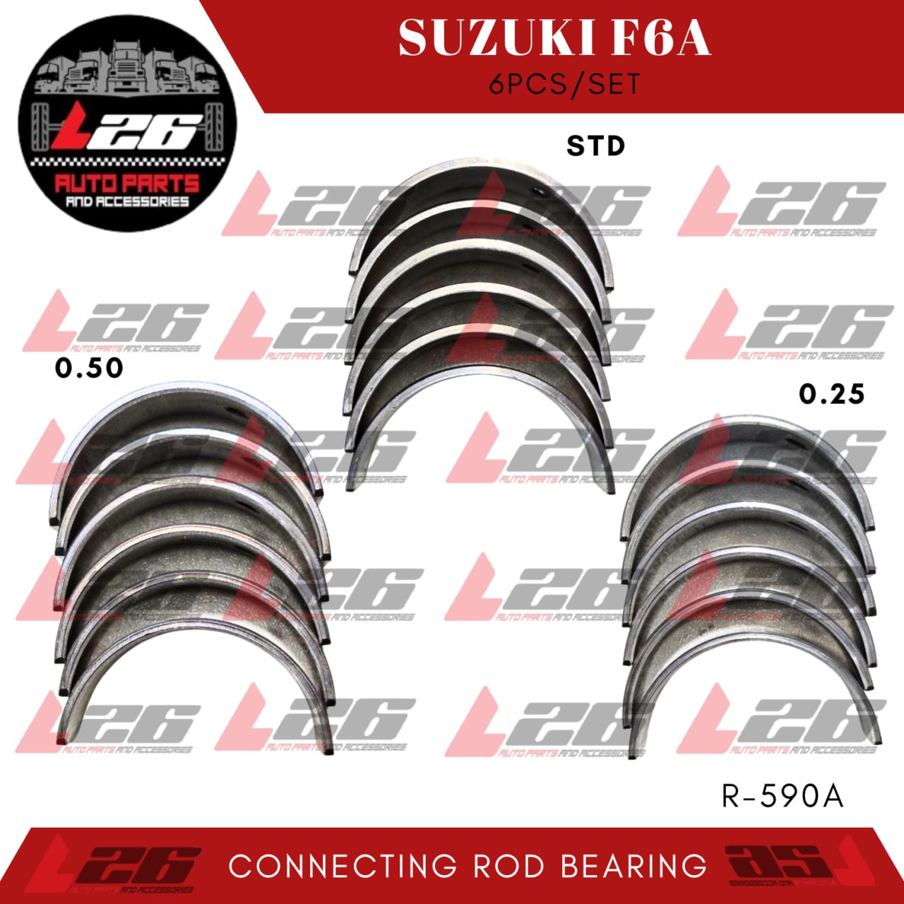 6PCS/SET SUZUKI F6A CONNECTING ROD BEARING FOR SUZUKI F6A 0.25 0.50 STD ...