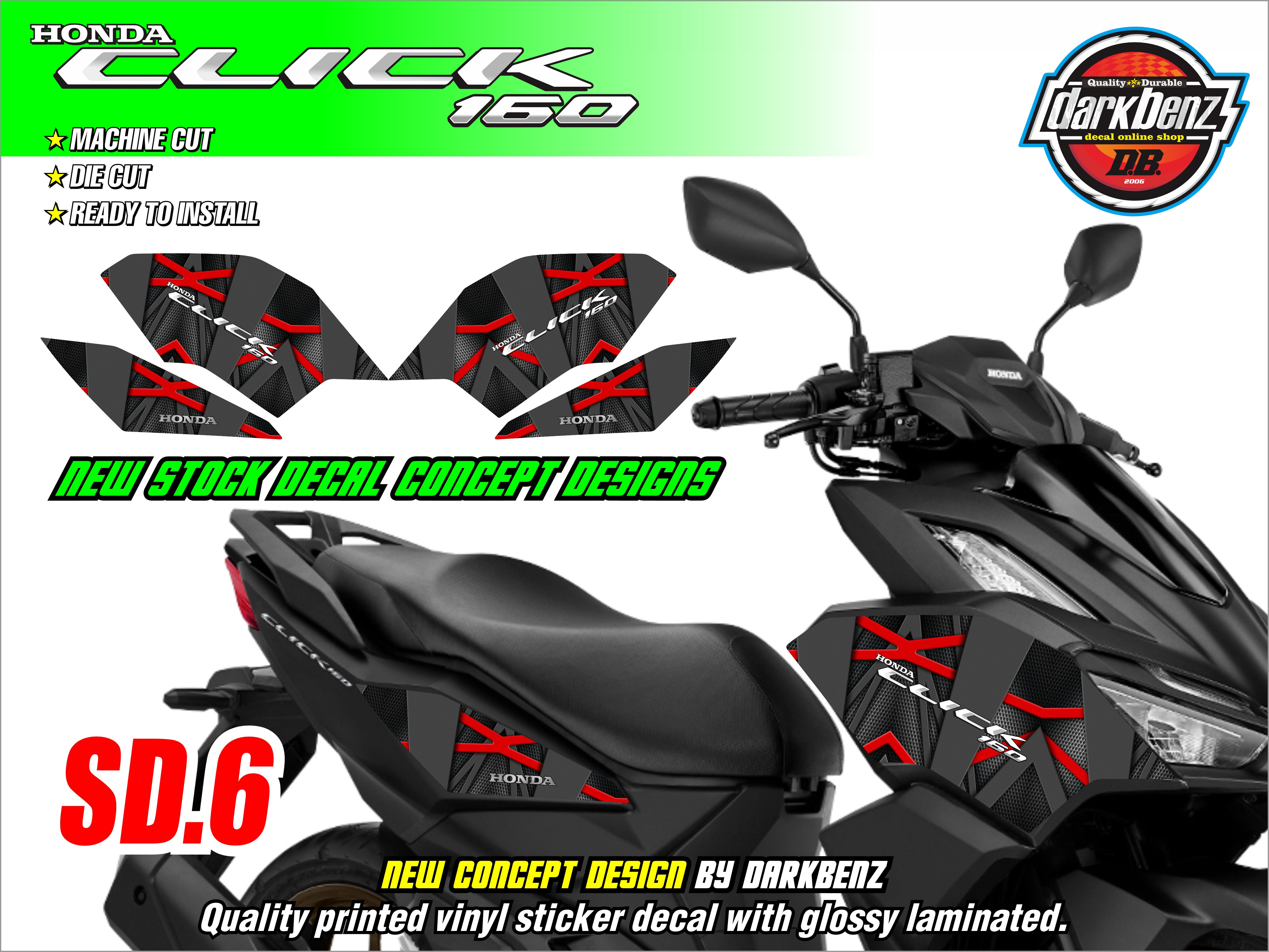 Honda Click 160 V1 New Concept Quality Printed Sticker Decal | custom ...