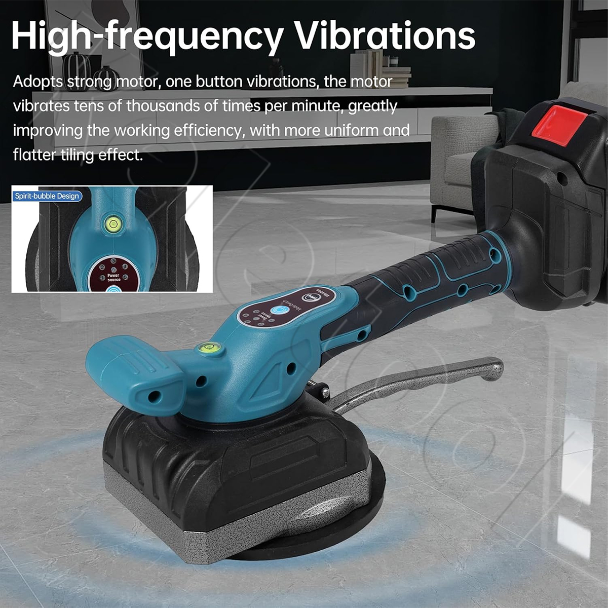 Tile Vibrator Cordless Tile Tiling Machine Floor Suction Cup Tool 5 ...