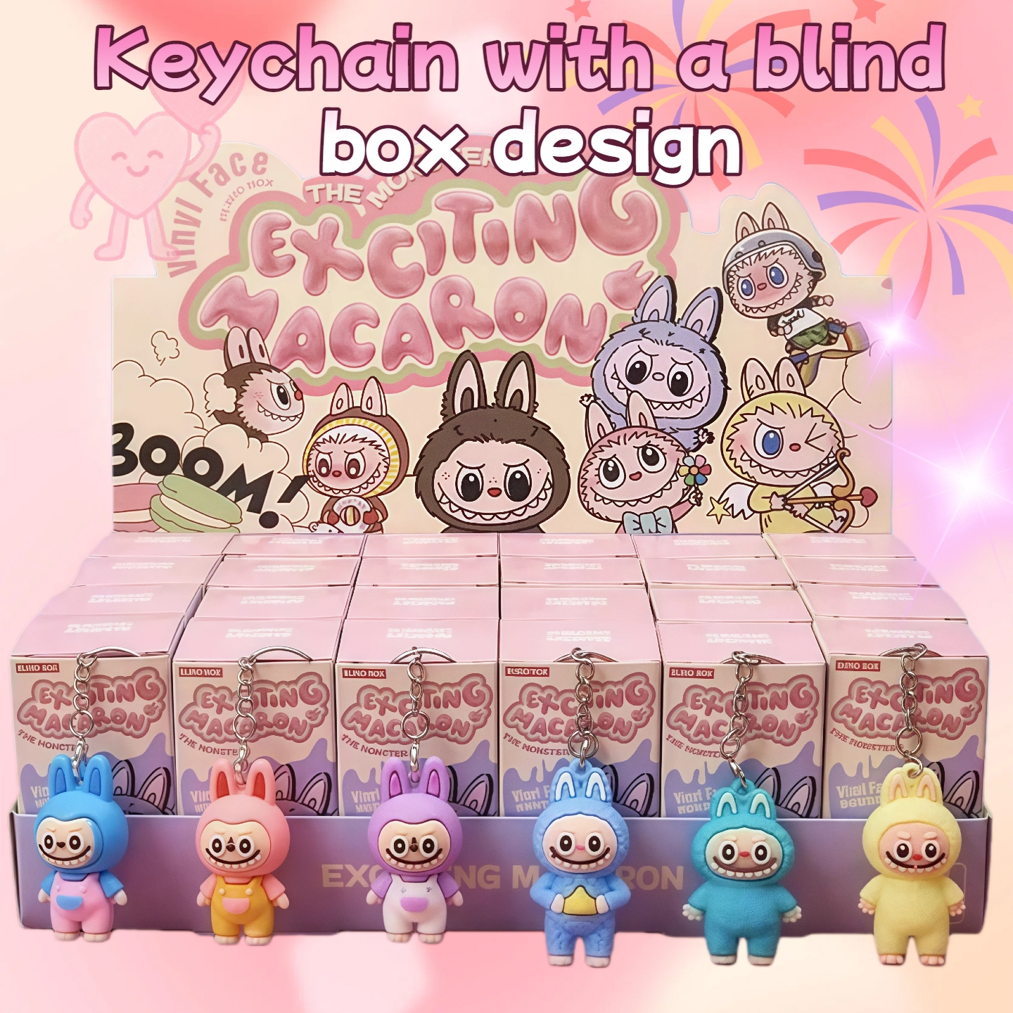 Labubu Sitting Party Blind Box Plush Doll Keychain Doll Cute Figures ...