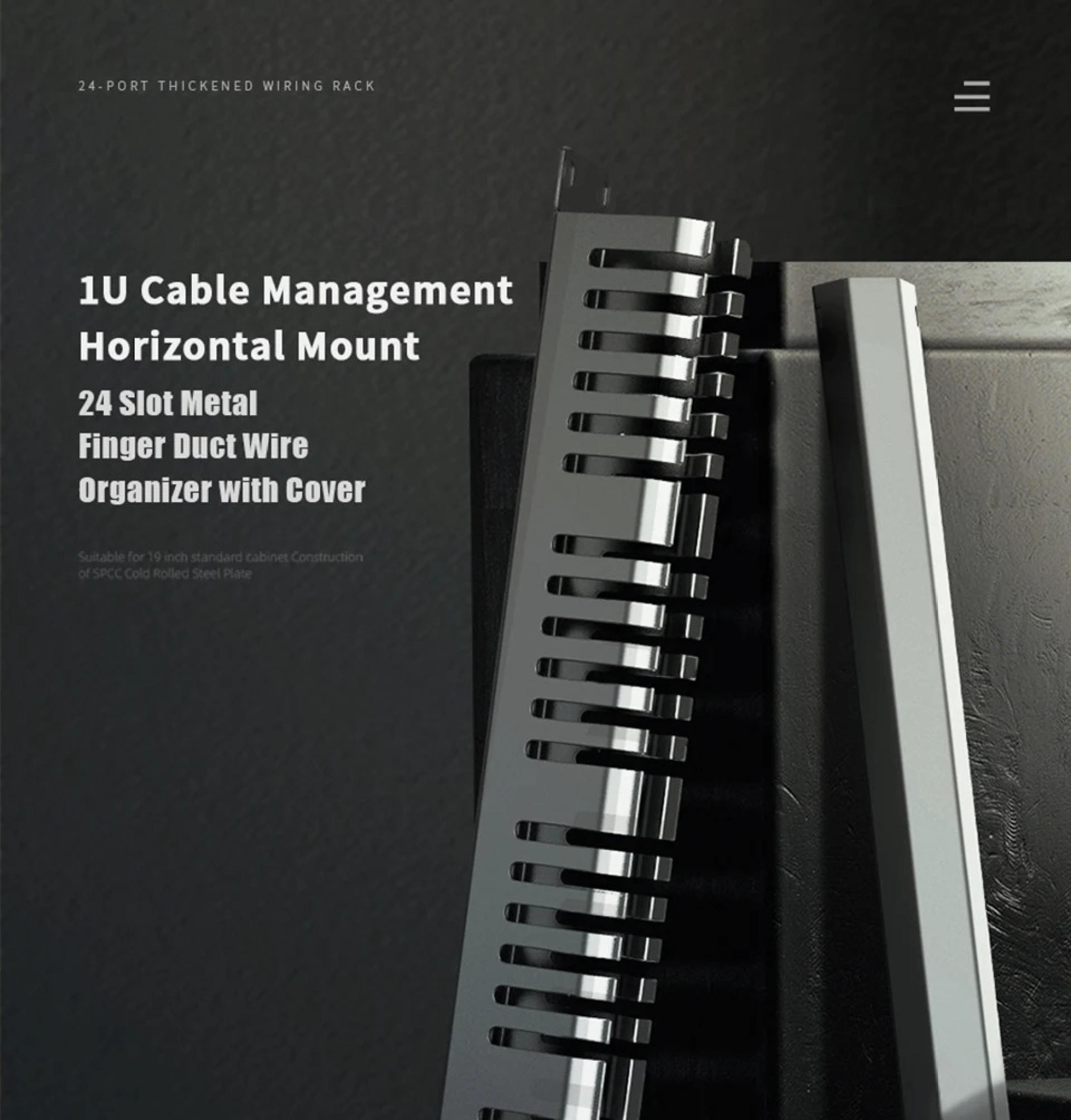 CABLE MANAGER RACK (19inch) 24PORTS 48PORTS 1U 19 Inch Server Rack Wire ...