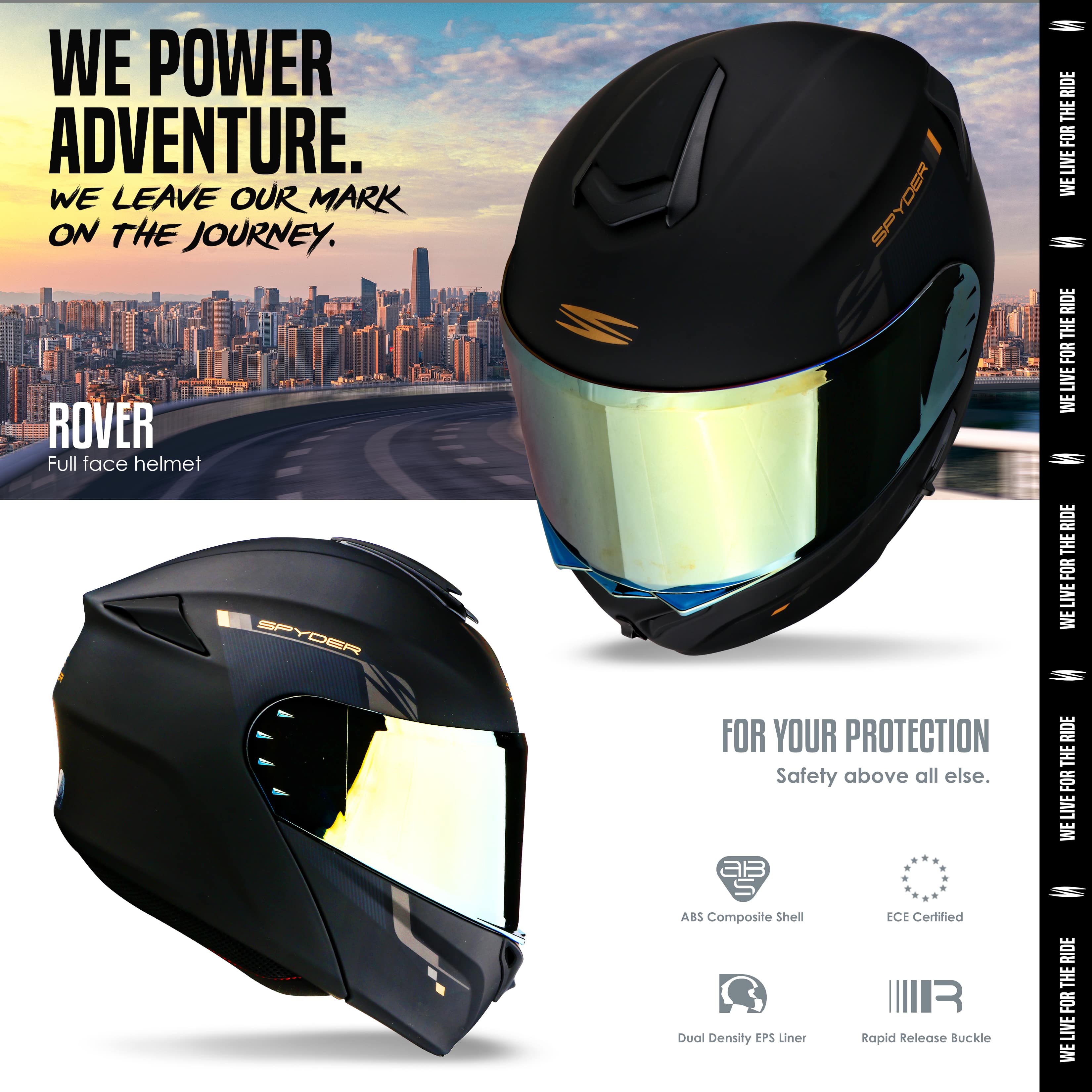 Spyder ROVER PD S0 V2 Modular Dual Visor Motorcycle Helmet | ECE ...