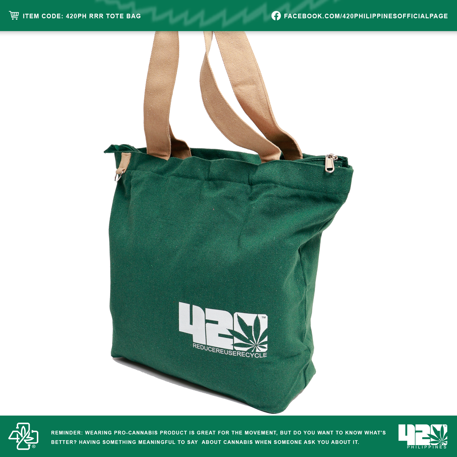 420PH Reduce Reuse Recycle Tote Bag | Shopee Philippines