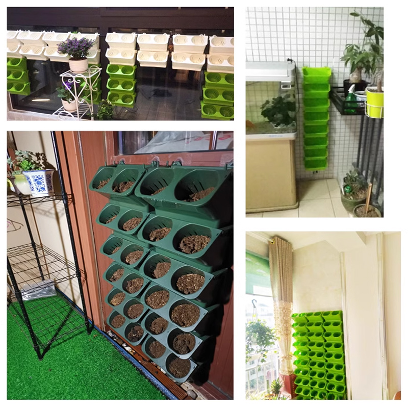 Wall mounted planting boxes for plants, vertical plastic flower pots ...