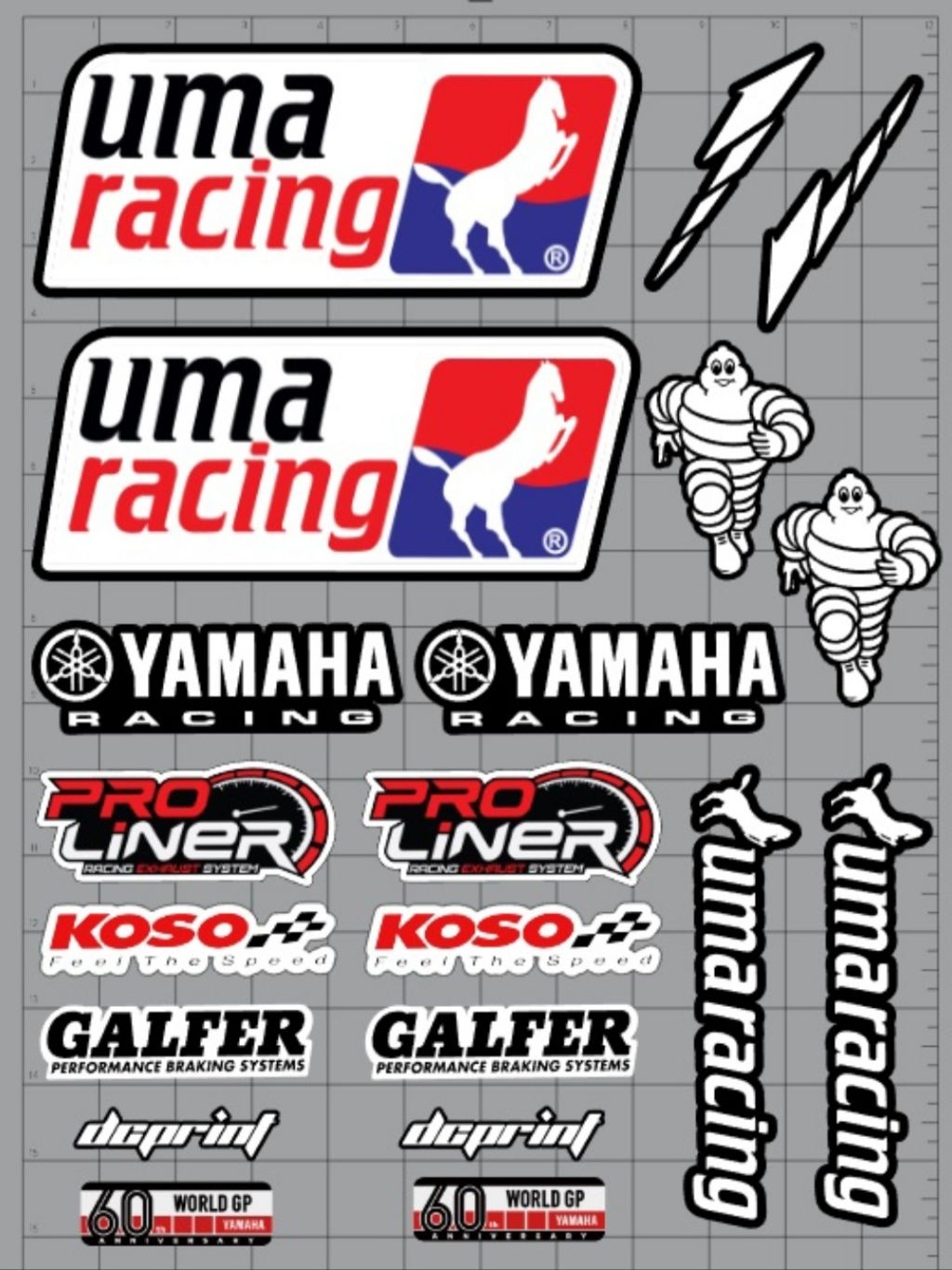 Sticker Set Umaracing Decals Laminated Vinyl Stickers Waterproof ...