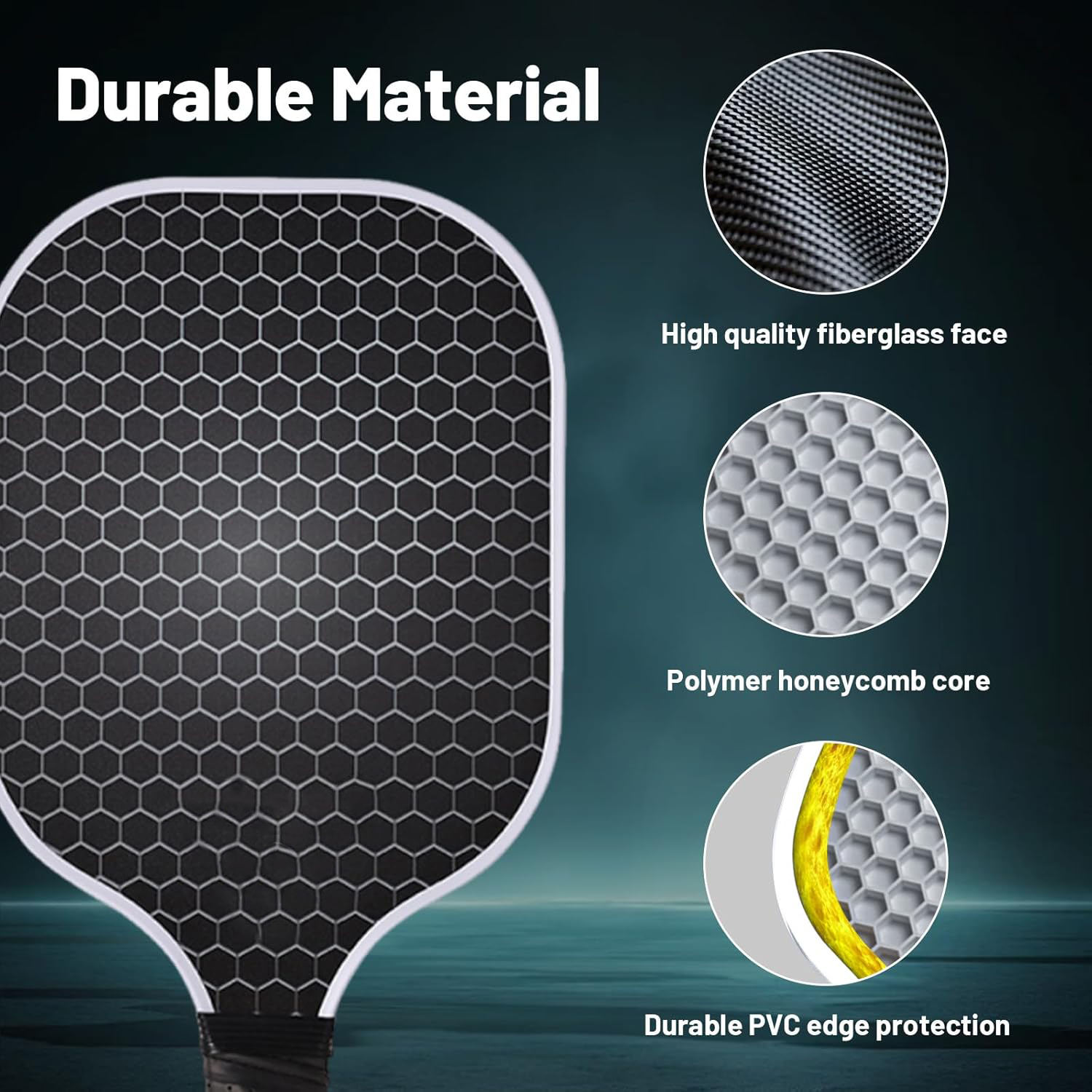 【Full Set】Pickleball Paddles Fiberglass Pickle Racket For Beginners ...