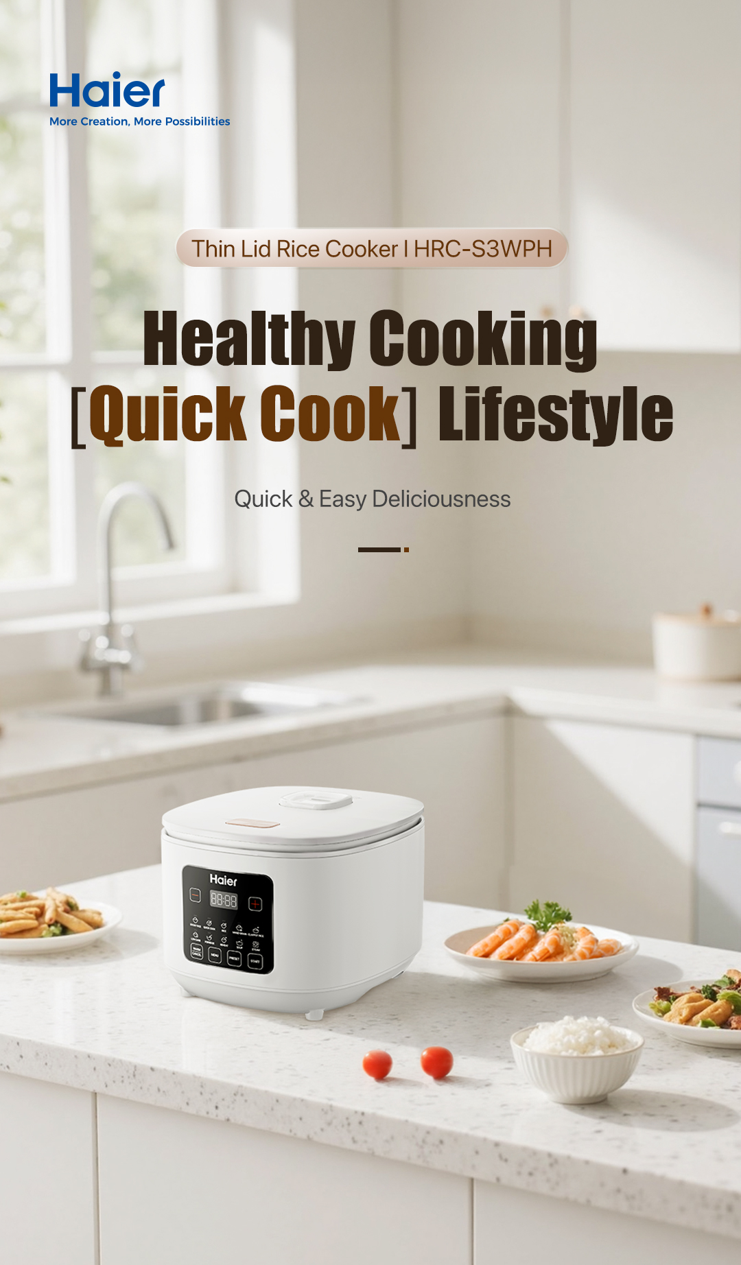 【NEW】Haier Low Sugar Rice Cooker Non-Stick 24-hour Timer 3L Multi ...