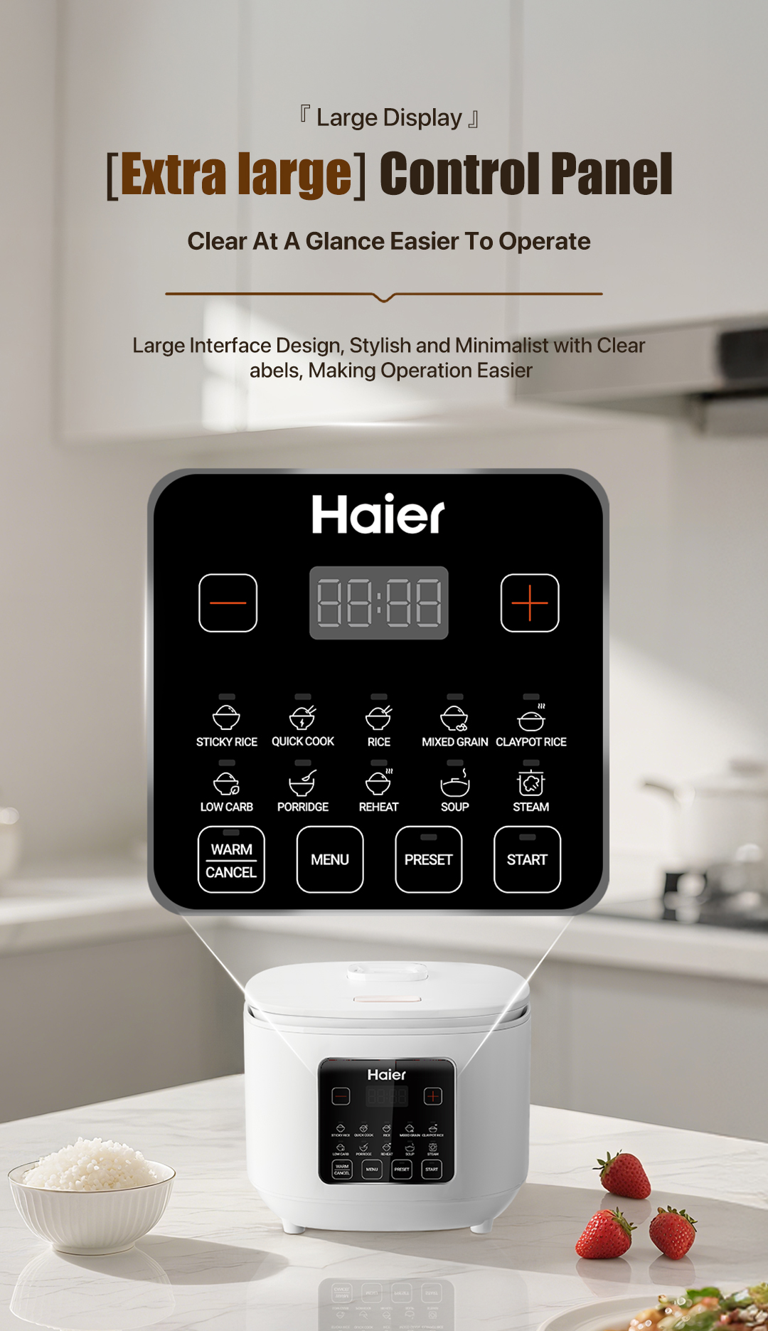 【NEW】Haier Low Sugar Rice Cooker Non-Stick 24-hour Timer 3L Multi ...