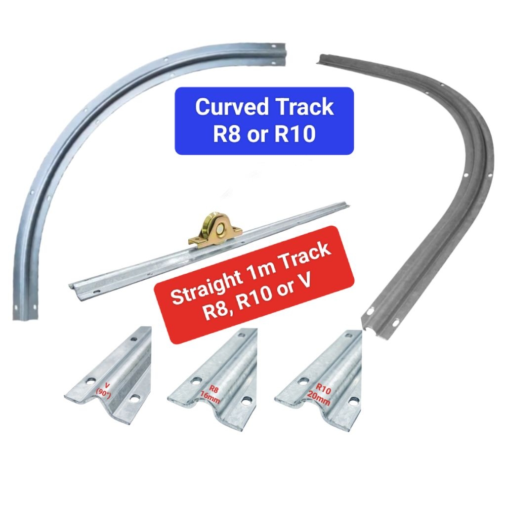 ☑️ JE Home 1pc 1m V or U Track, Straight or Curved Roller Wheel Guide ...
