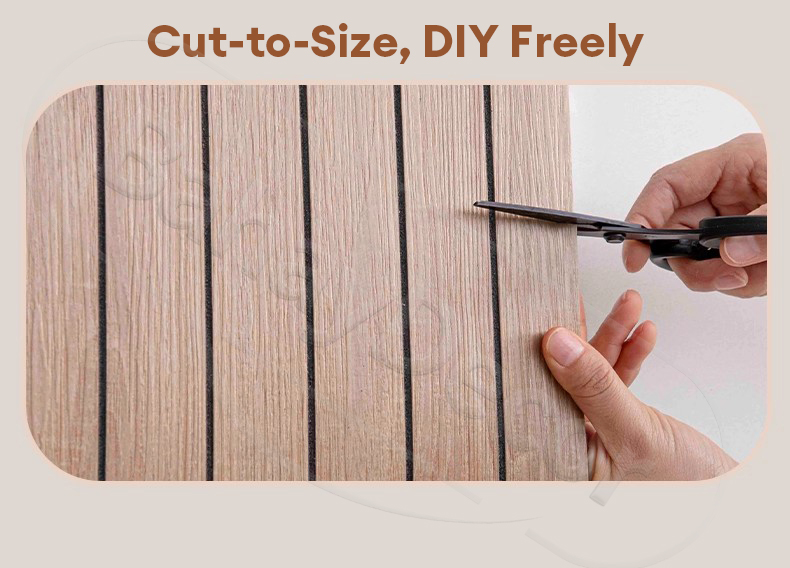 3D Wallpaper Design Wall Decor Wood Fluted Self adhesive Waterproof ...