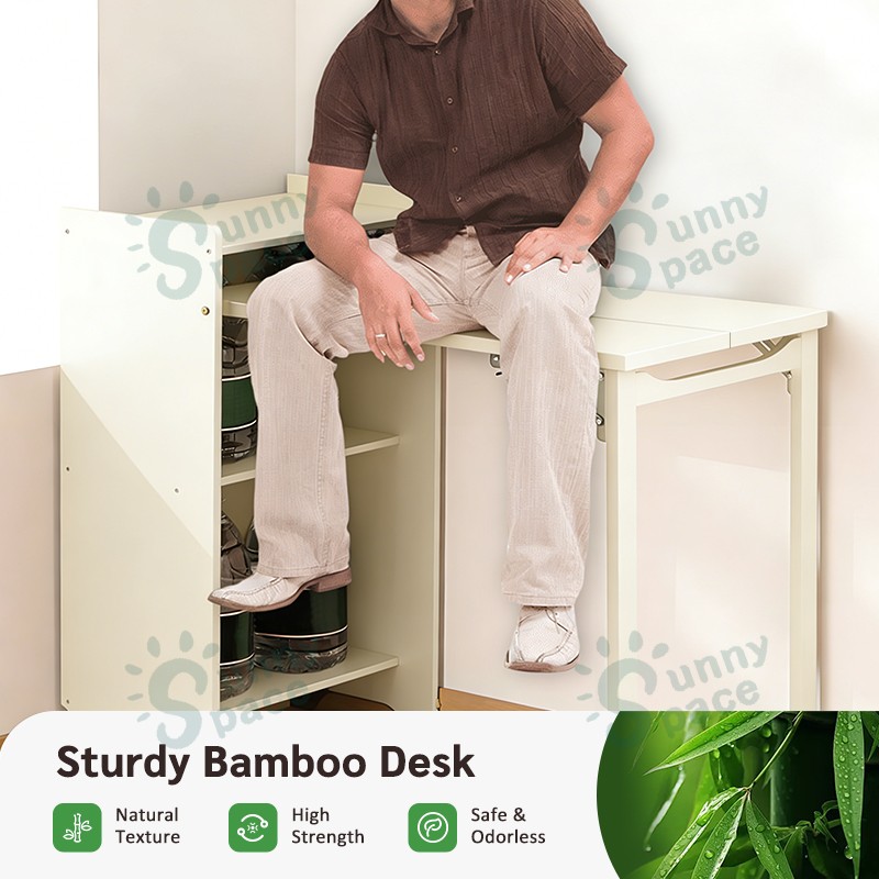 Foldable computer table study table Bamboo office table for adults ...
