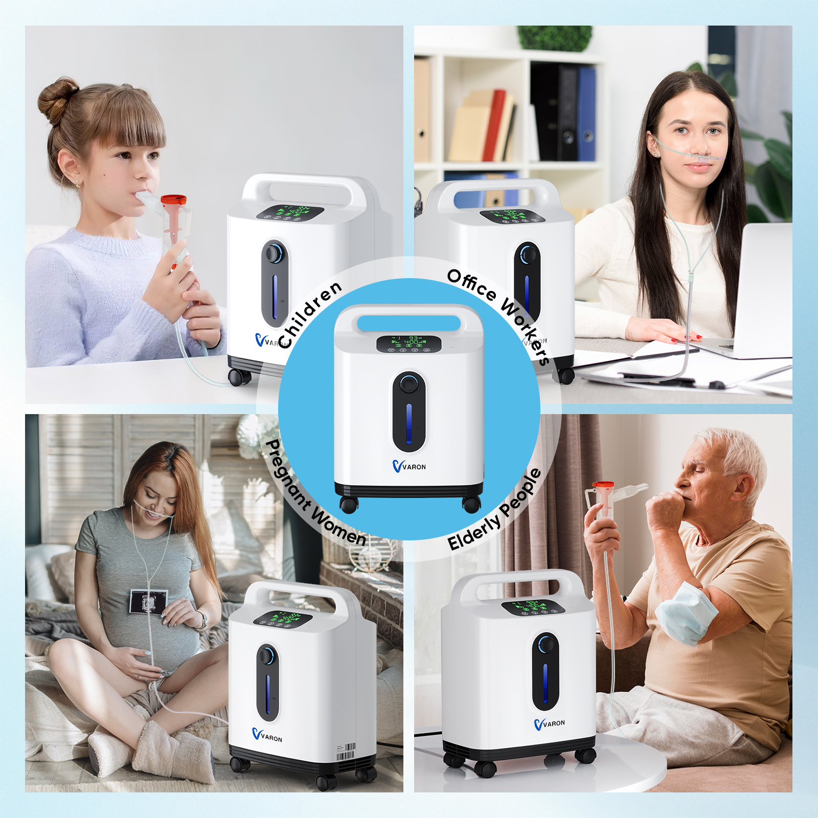 DF 2in1 Oxygen Concentrator with 4-Hour Timer & Low Noise
