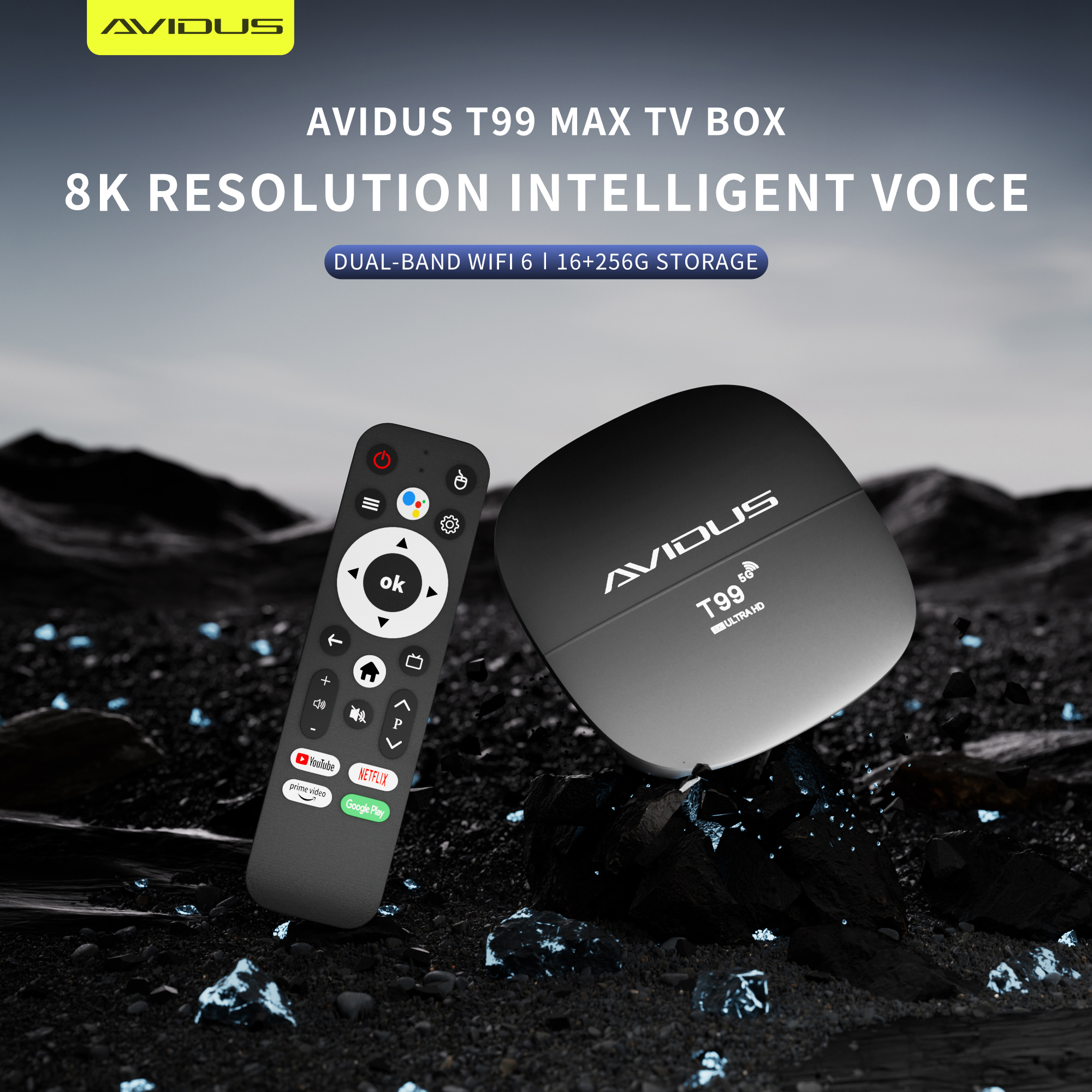 AVIDUS T99 MAX TV Box 8+128/16+256GB HD 8K Android 14.0 with Bluetooth ...