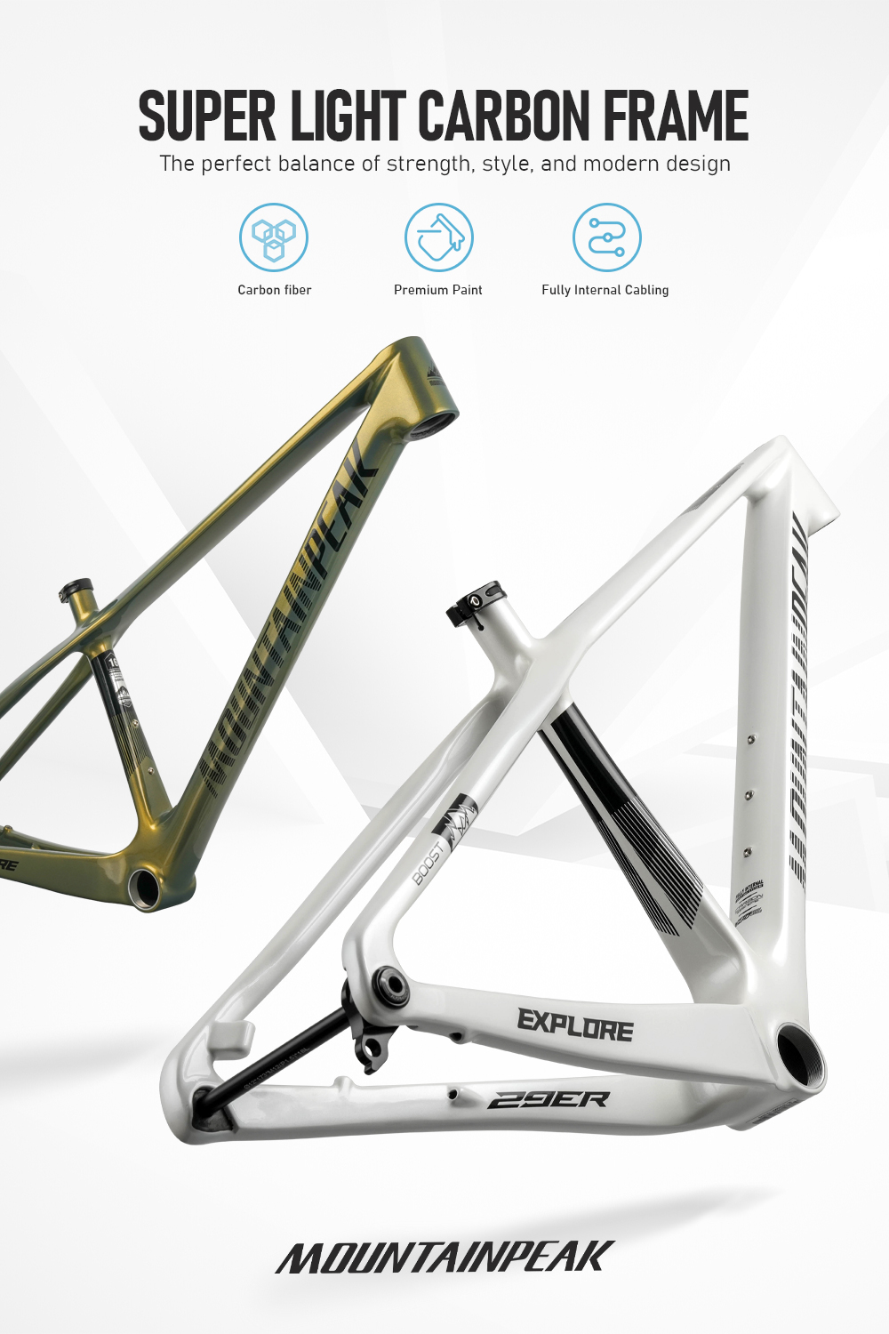 MOUNTAINPEAK EXPLORE 2026 29er Carbon Frame MTP Boost Thru Axle W/Bb ...