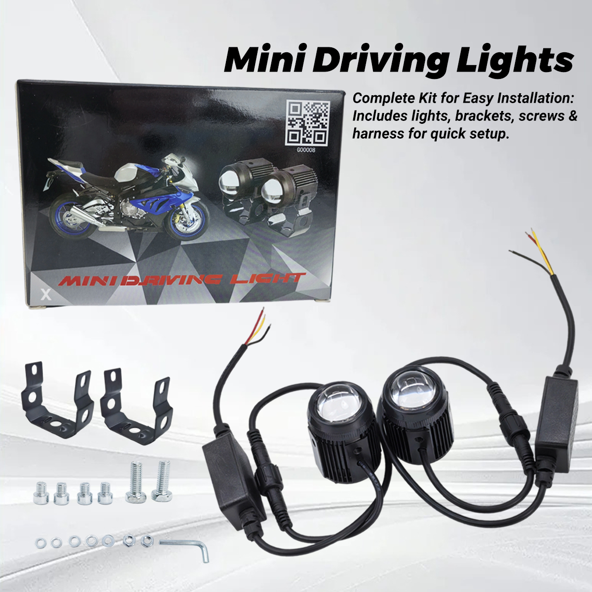 Mini Driving Lights Full Set V2 White+Yellow Dual Color Pair of ...