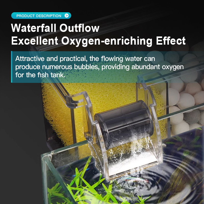 Aquarium filter oxygenator integrated machine low water level wall ...