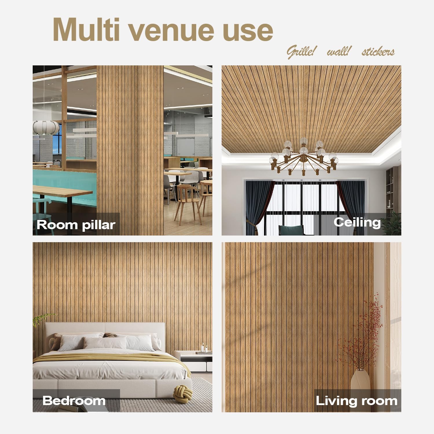 Jacksun Wall Panel Wall sticker PVC 300x60CM Self Adhesive Waterproof ...