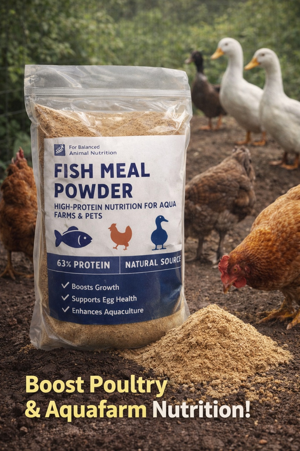 Fish Meal Powder 1KG animal feed ingredient poultry chicken pig tilapia ...