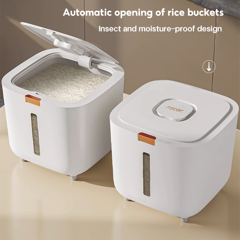 YOICE Rice Dispenser Insect-Proof Automatic Opening Rice Storage 5-10KG ...