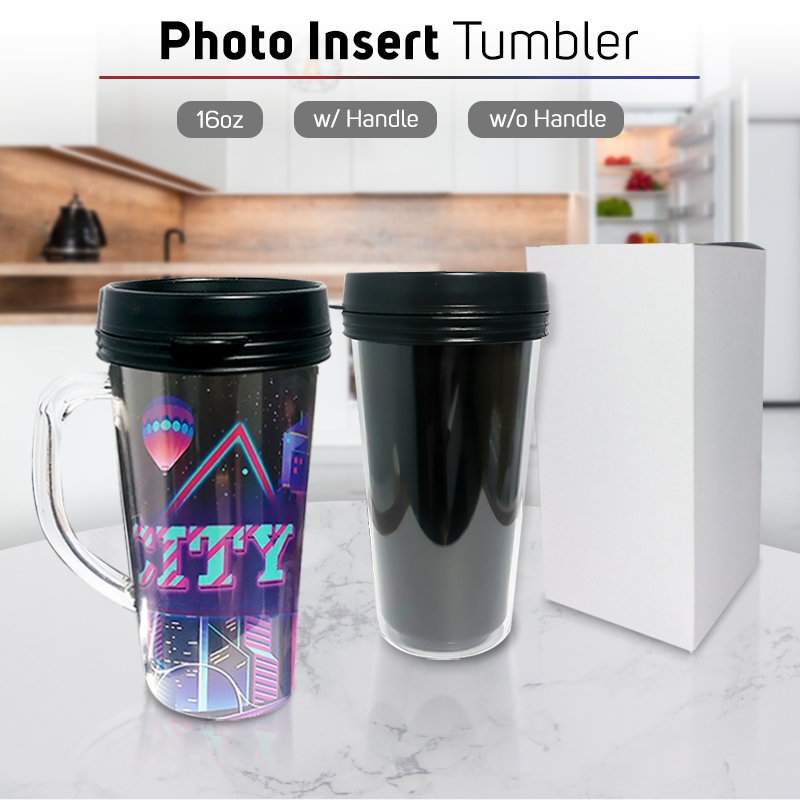 16oz Acrylic Photo Insert Tumbler | With/Without Handle-Removable Lid ...