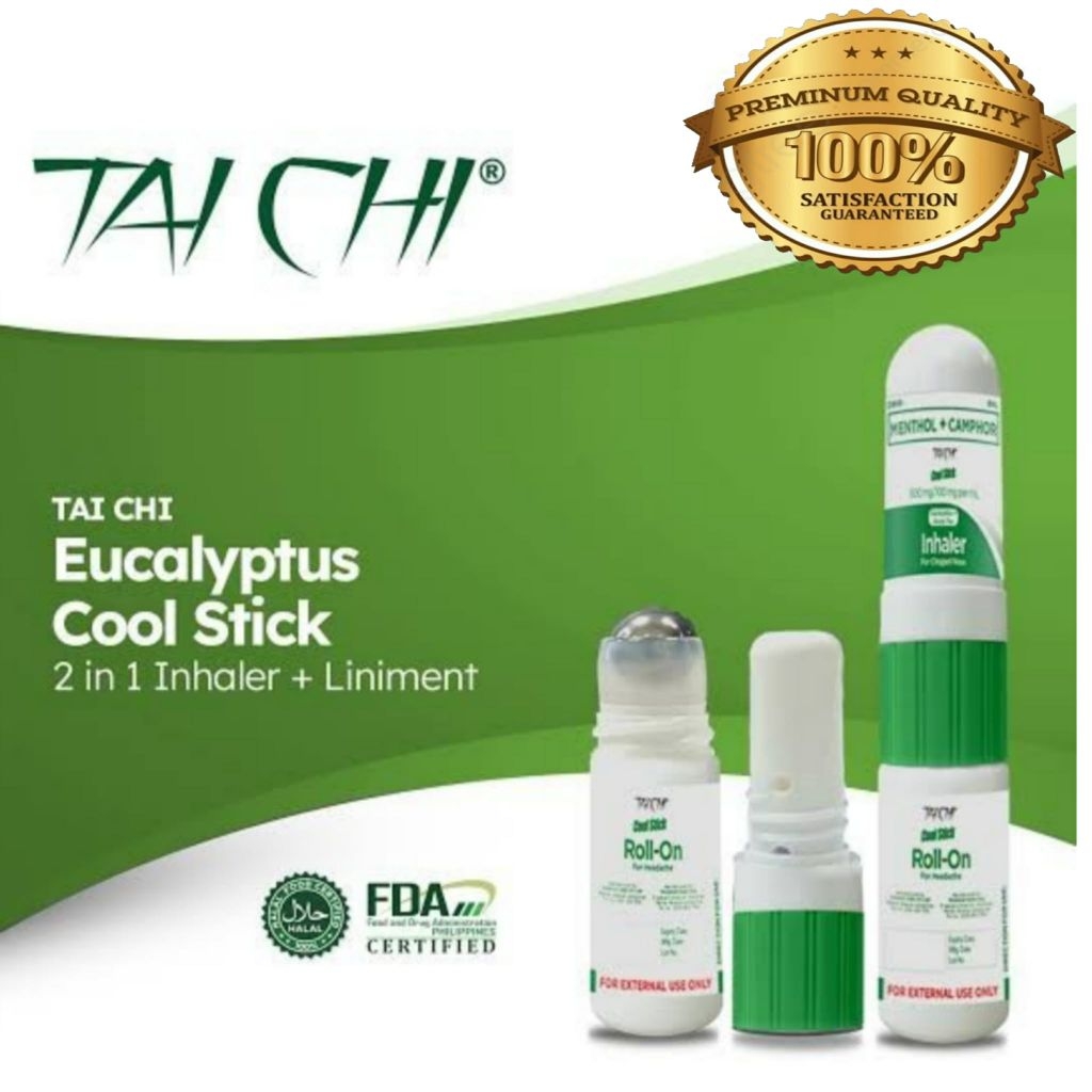Tai Chi 2in1 Cool Stick Inhaler + Roll on Liniment ( Nasal Decongestant ...