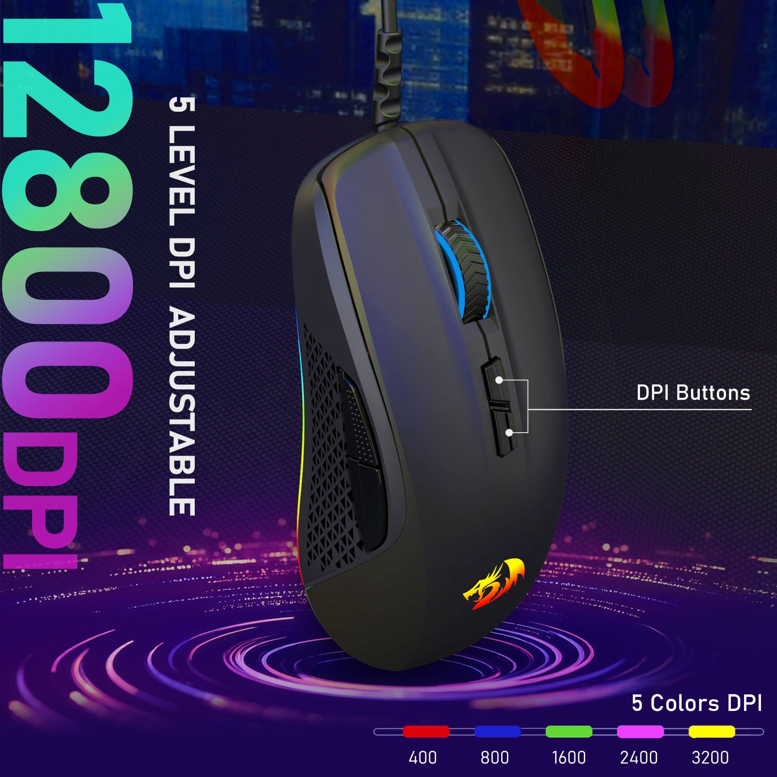Redragon Stormrage Air Wired Gaming Mouse Black (M718-AIR) | Shopee ...