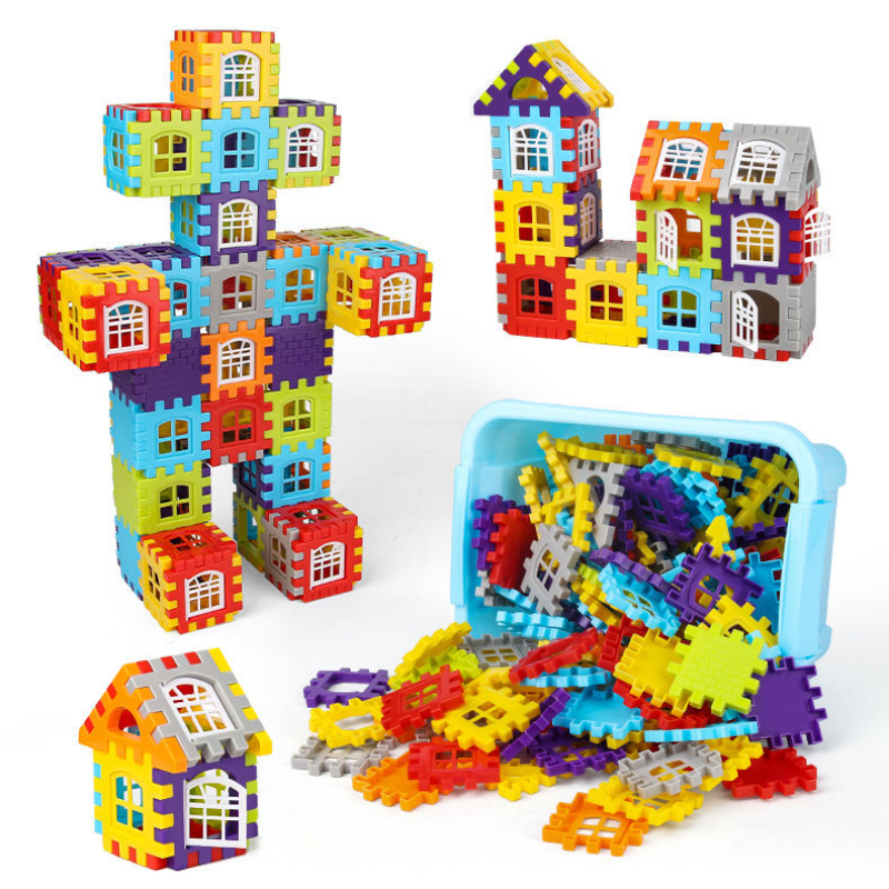 Montessori Educational Toys for Kids House Assembly Building Blocks Set ...