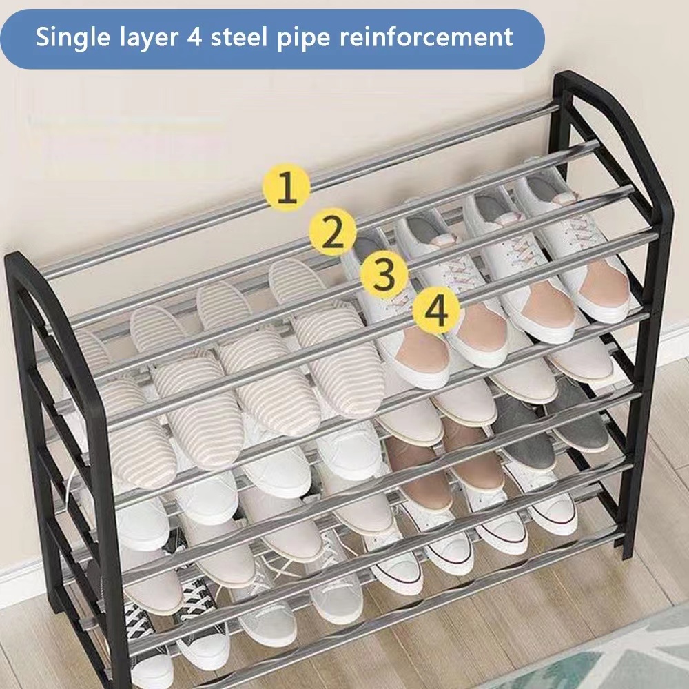 4 layer steel shoe rack and slippers shelf organizer durable shoe ...