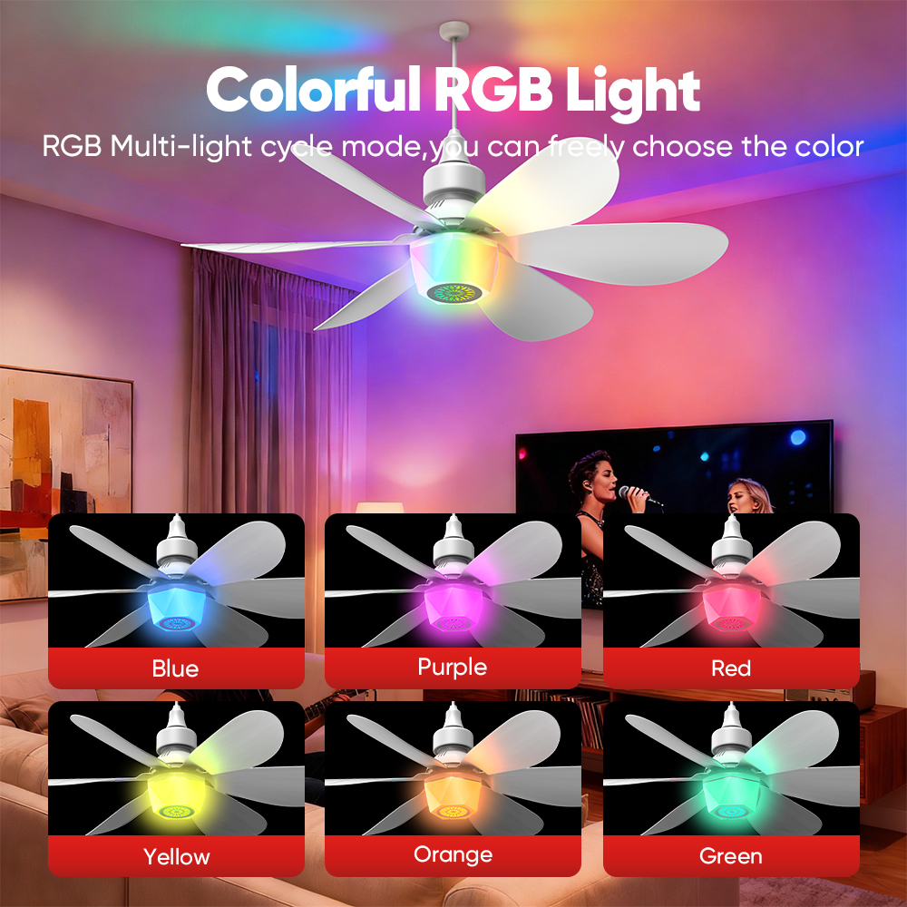 Mitsushi Ceiling Fan Light Silent Six Blades Fan Hulu Shaped with ...