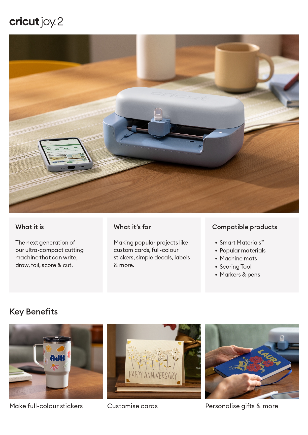 Cricut Joy 2 Essential Bundle | Sticker Maker & Vinyl Cutter DIY Craft ...