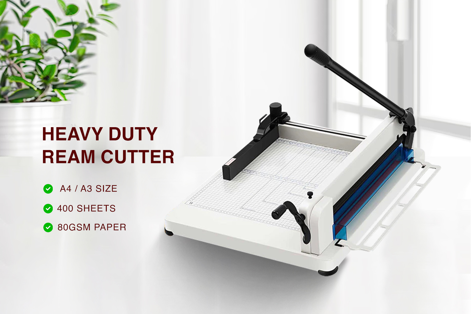 Heavy Duty Ream Cutter Officom A4 A3 Size 400 Sheets Industrial Stack ...