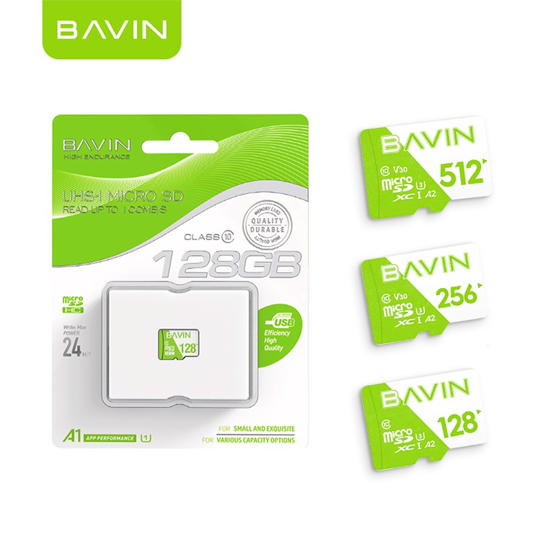 BAVIN Micro SD Card Class 10 Memory Card Capacity 128GB / 256GB / 512GB ...