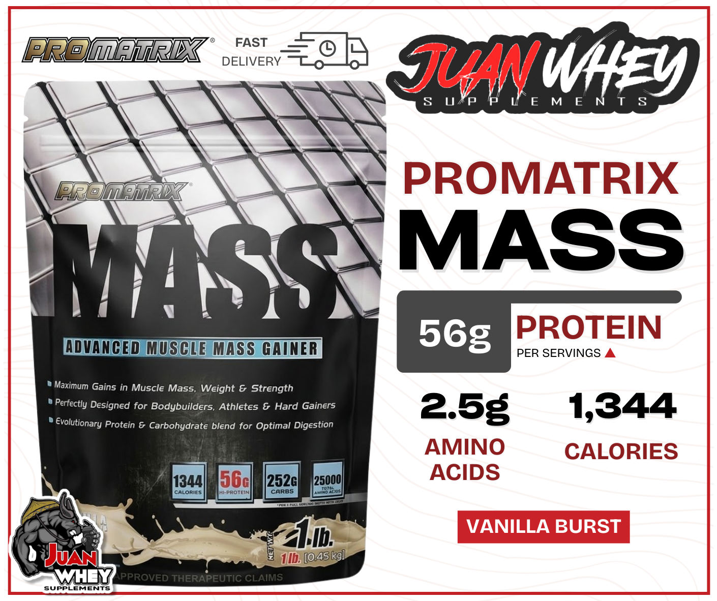 PROMATRIX MASS GAINER - ADVANCE MUSCLE MASS GAINER 1LB or 2LBS with ...