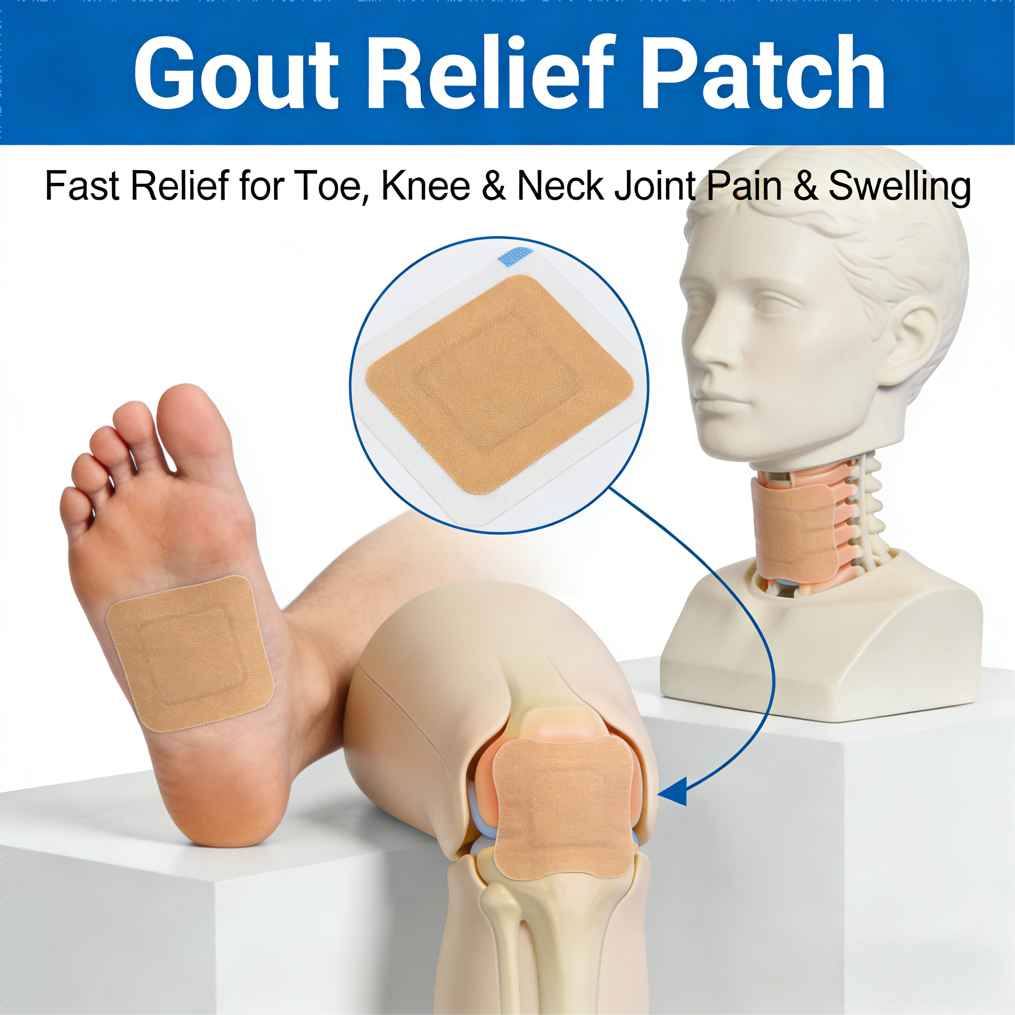 Mitsui Gout Relief Patch｜Directly Target Toe/Knee/Neck, Quickly Soothe ...