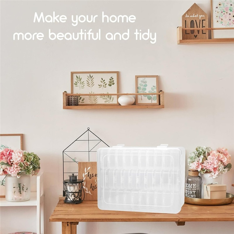 12/30-Compartment Clear Plastic Organizer Box With Small Storage ...