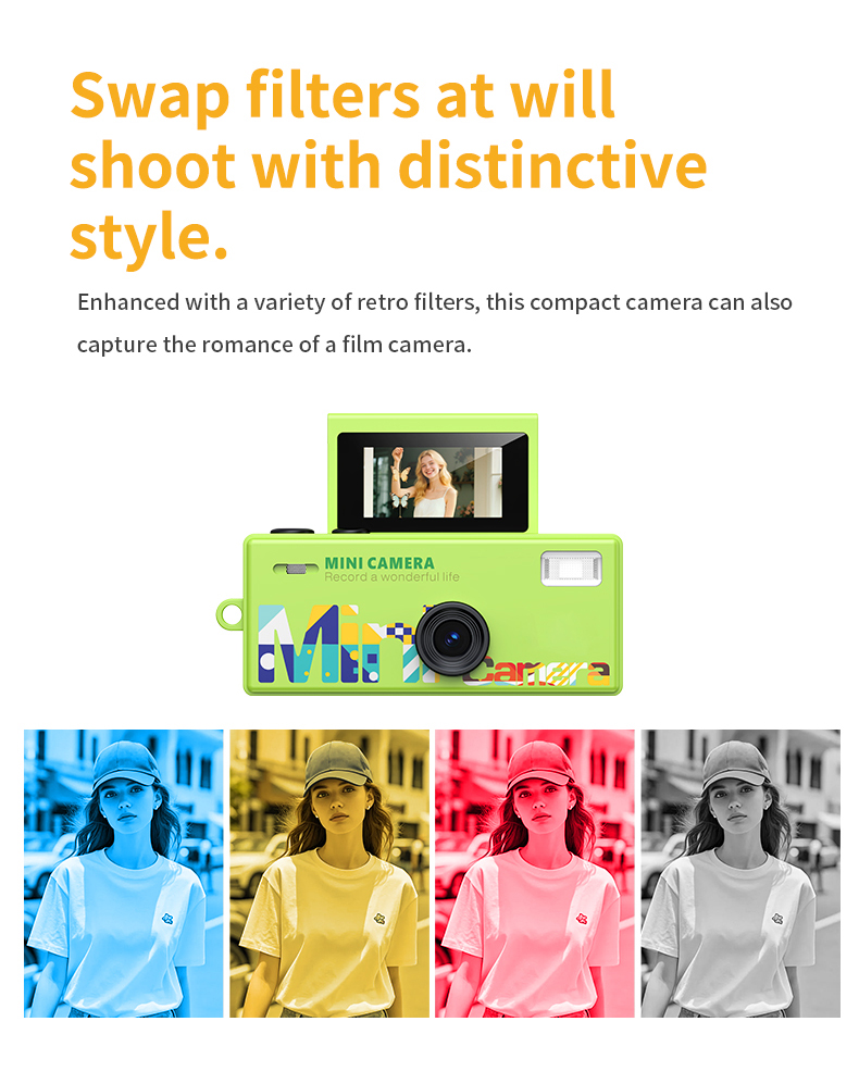 4K HD Mini Keychain Camera Portable Flip Screen Thumb Cameras Video ...